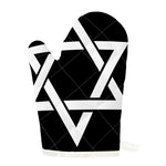 Black And White Star of David Print Single Oven Mitt