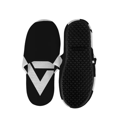 Black And White Star of David Print Slippers