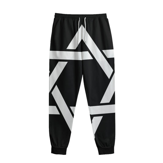 Black And White Star of David Print Sweatpants