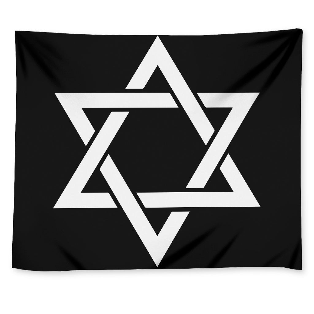 Black And White Star of David Print Tapestry