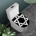 Black And White Star of David Print Toilet Lid Cover