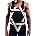 Black And White Star of David Print Training Tank Top
