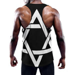 Black And White Star of David Print Training Tank Top