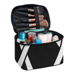 Black And White Star of David Print Travel Makeup Bag