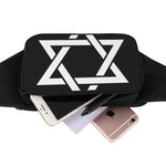Black And White Star of David Print Waist Bag