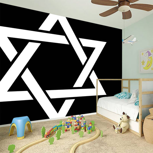 Black And White Star of David Print Wall Sticker