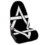 Black And White Star of David Print Waterproof Car Seat Cover