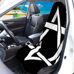 Black And White Star of David Print Waterproof Car Seat Cover
