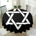 Black And White Star of David Print Waterproof Round Tablecloth