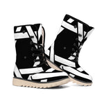 Black And White Star of David Print Winter Boots