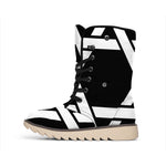 Black And White Star of David Print Winter Boots