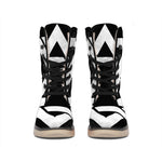 Black And White Star of David Print Winter Boots