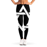 Black And White Star of David Print Women's Leggings