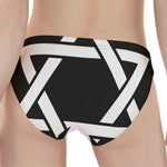 Black And White Star of David Print Women's Panties