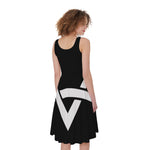 Black And White Star of David Print Women's Sleeveless Dress