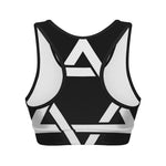 Black And White Star of David Print Women's Sports Bra