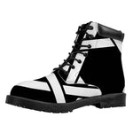 Black And White Star of David Print Work Boots