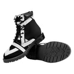 Black And White Star of David Print Work Boots