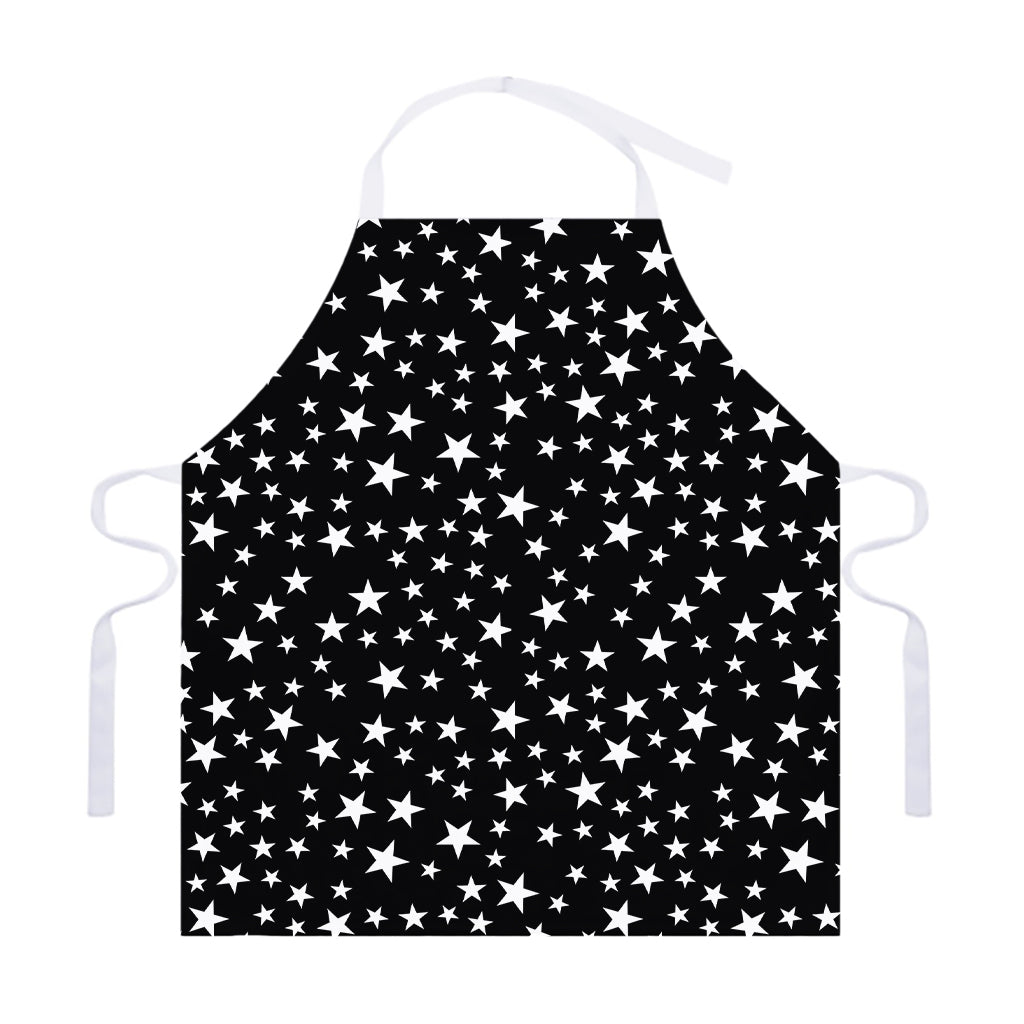 Black And White Star Pattern Print Adjustable Apron