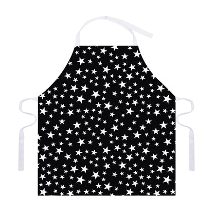 Black And White Star Pattern Print Adjustable Apron