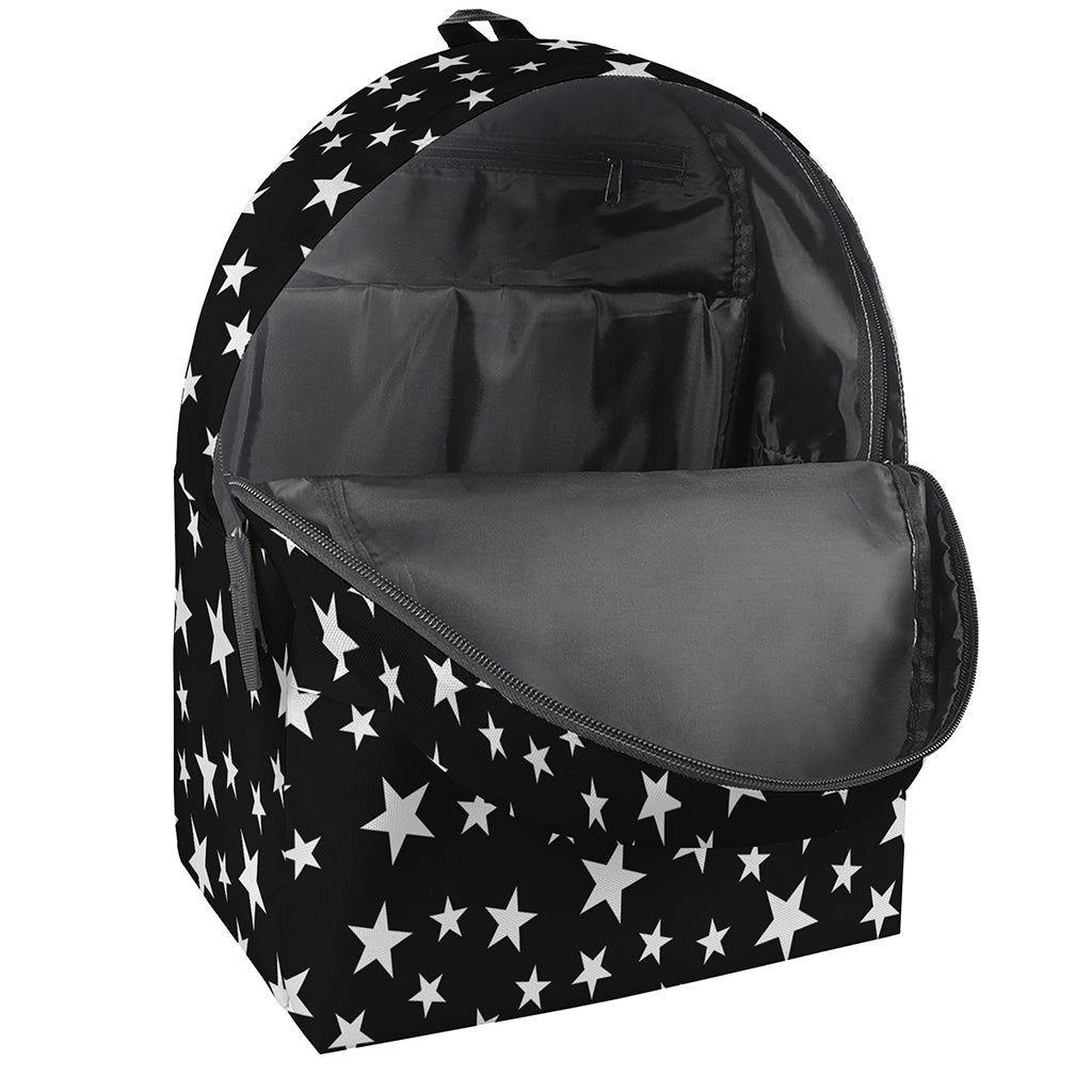 Black And White Star Pattern Print Backpack