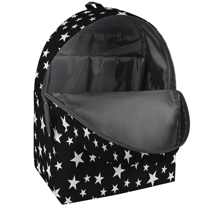 Black And White Star Pattern Print Backpack