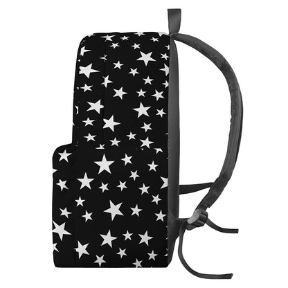 Black And White Star Pattern Print Backpack