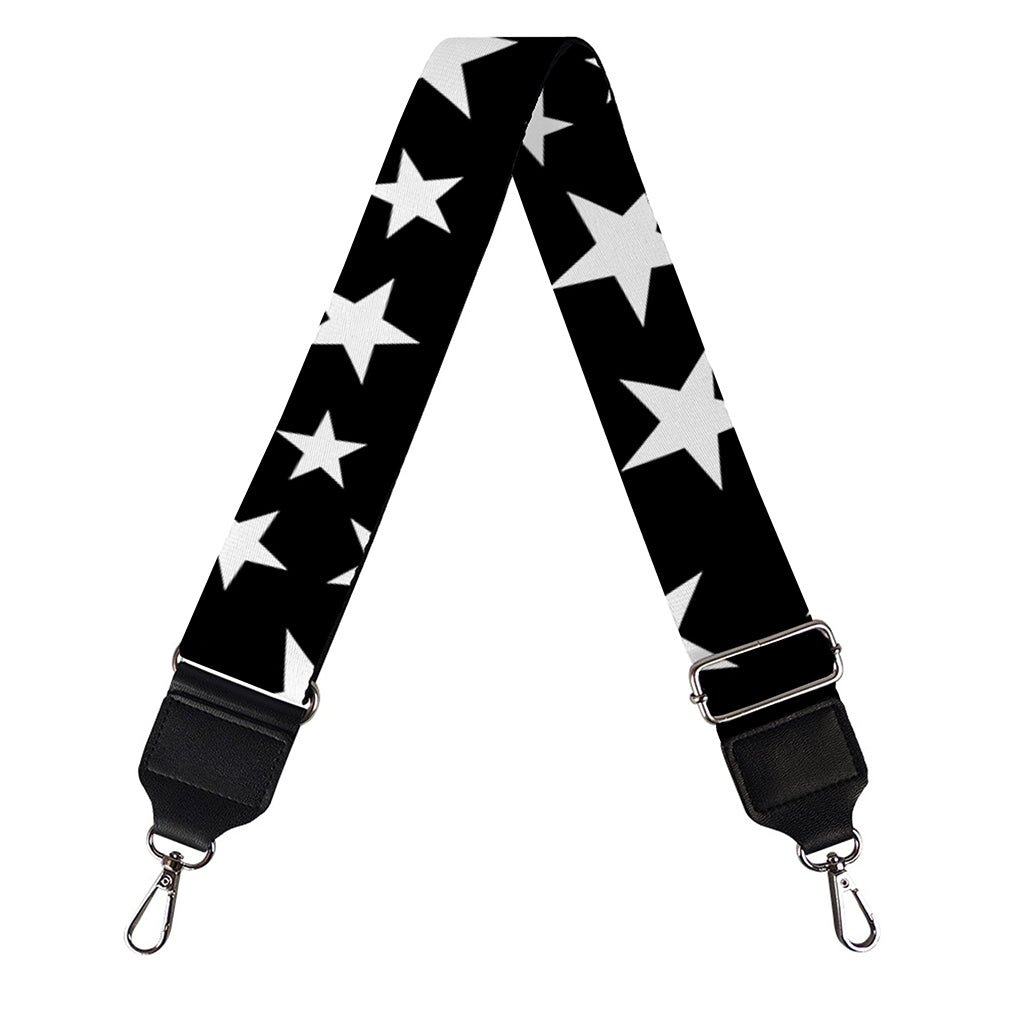 Black And White Star Pattern Print Bag Strap