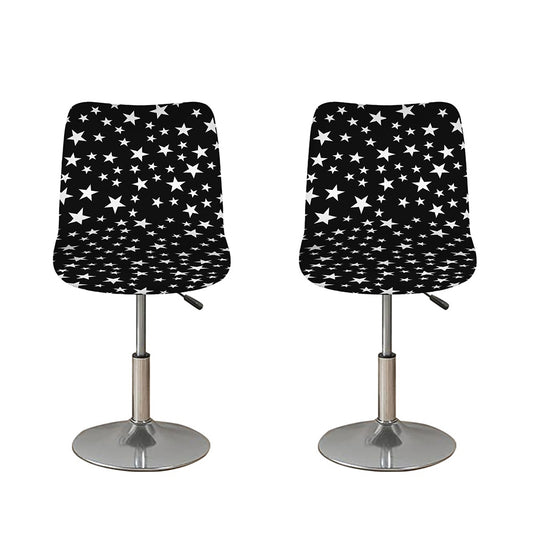 Black And White Star Pattern Print Bar Stool Covers