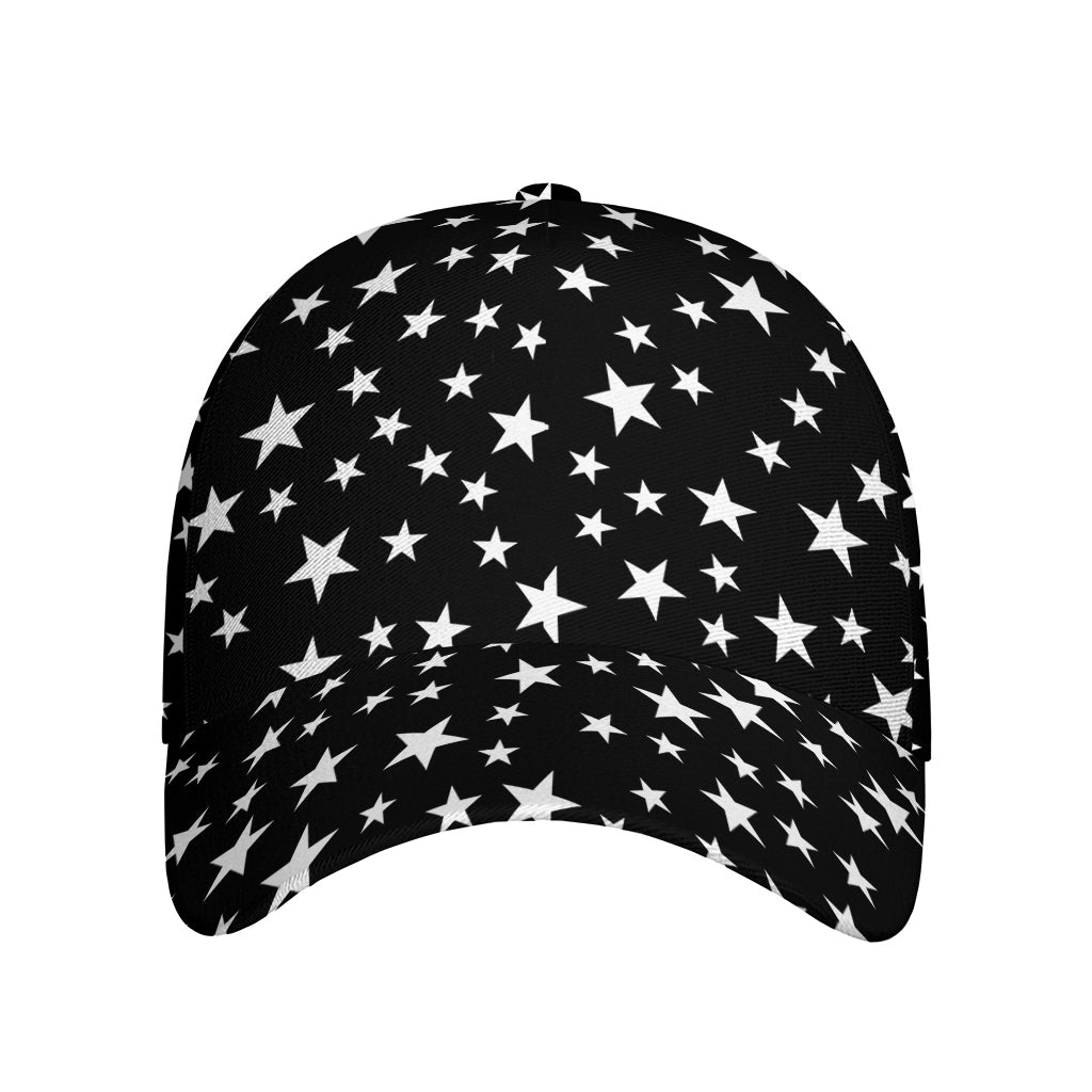 Black And White Star Pattern Print Baseball Cap