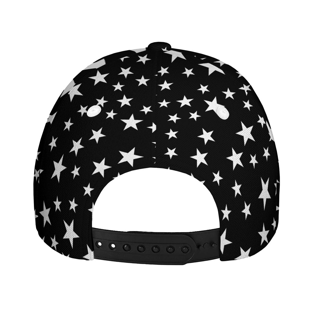 Black And White Star Pattern Print Baseball Cap