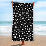 Black And White Star Pattern Print Beach Towel