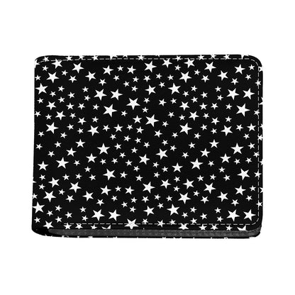 Black And White Star Pattern Print Bifold Wallet