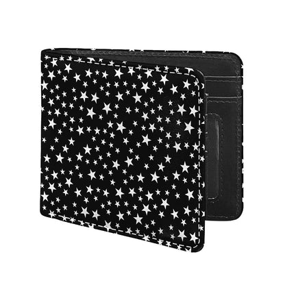 Black And White Star Pattern Print Bifold Wallet