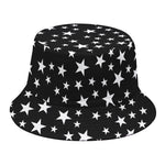 Black And White Star Pattern Print Bucket Hat