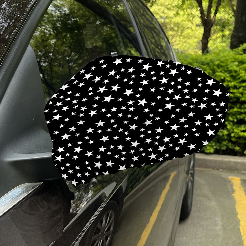 Black And White Star Pattern Print Car Side Mirror Covers