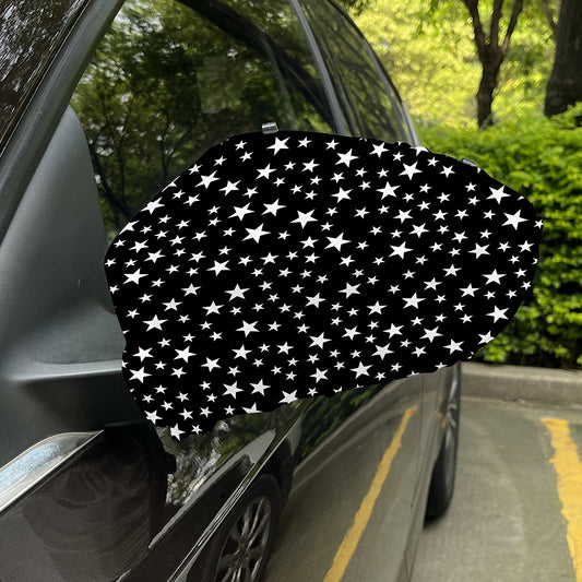 Black And White Star Pattern Print Car Side Mirror Covers