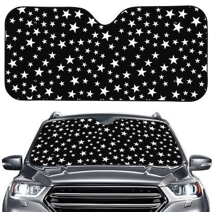 Black And White Star Pattern Print Car Windshield Sun Shade