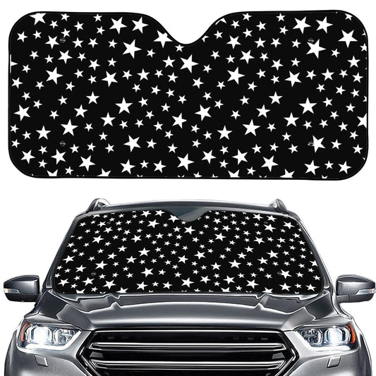 Black And White Star Pattern Print Car Windshield Sun Shade