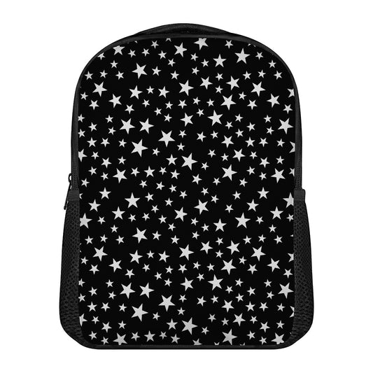 Black And White Star Pattern Print Casual Backpack