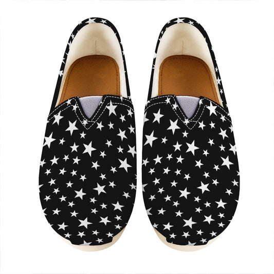 Black And White Star Pattern Print Casual Shoes