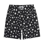 Black And White Star Pattern Print Cotton Shorts