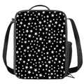 Black And White Star Pattern Print Crossbody Lunch Bag