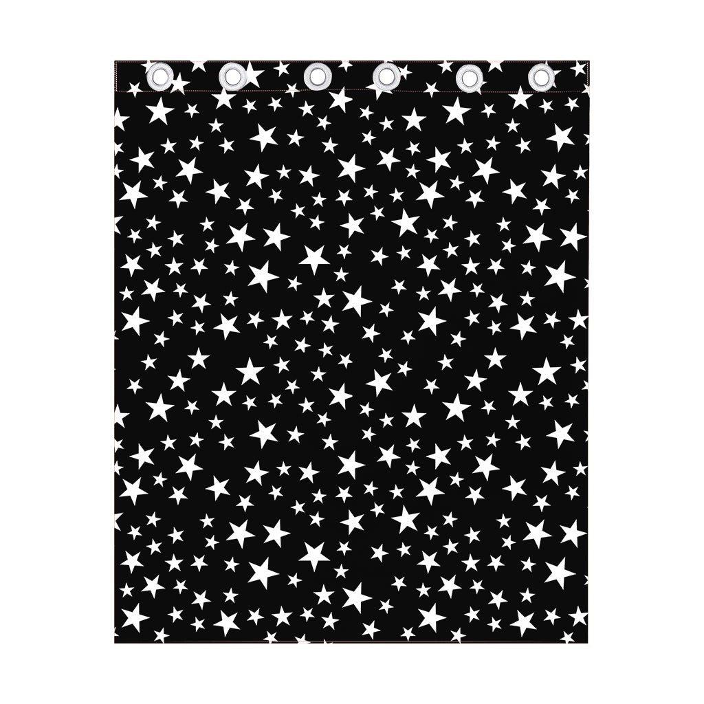 Black And White Star Pattern Print Curtain