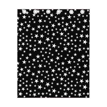 Black And White Star Pattern Print Curtain