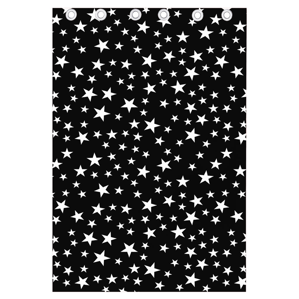 Black And White Star Pattern Print Curtain