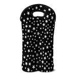 Black And White Star Pattern Print Double Neoprene Wine Tote