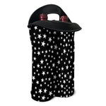 Black And White Star Pattern Print Double Neoprene Wine Tote