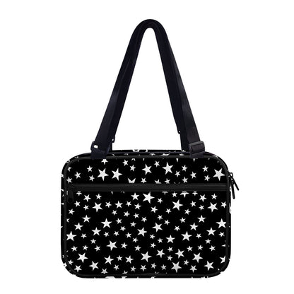 Black And White Star Pattern Print Double Strap Bible Bag