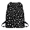 Black And White Star Pattern Print Drawstring Backpack